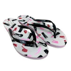 Kate Spade New York Feldon Lipstick Patterned Rubber Flip Flop *Damaged* Sz 11B